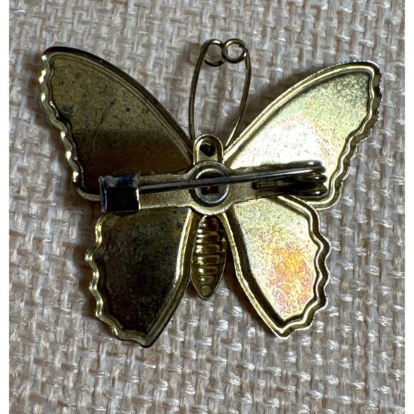 Butterfly Brooch Pin Set of 2 Multicolor Glitter Enamel Beautiful - Picture 9 of 10